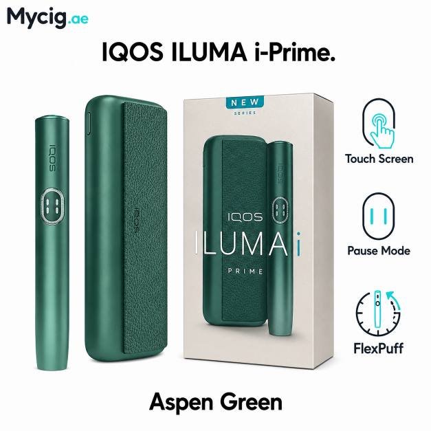 AsperGreeniprimeMycig.ae IQOS ILUMA i PRIME Aspen Green - Image 1