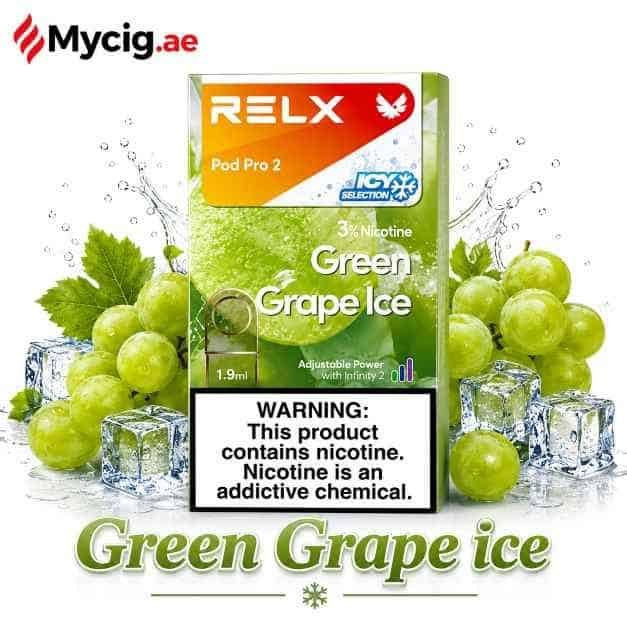 GreengrapeMycig.ae Relx Green Grape ice Pod pro 2 in Dubai UAE - Image 1