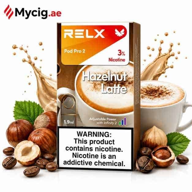 HazelnutlatteMycig.ae Relx Hazelnut Latte Pod pro 2 in Dubai UAE - Image 1