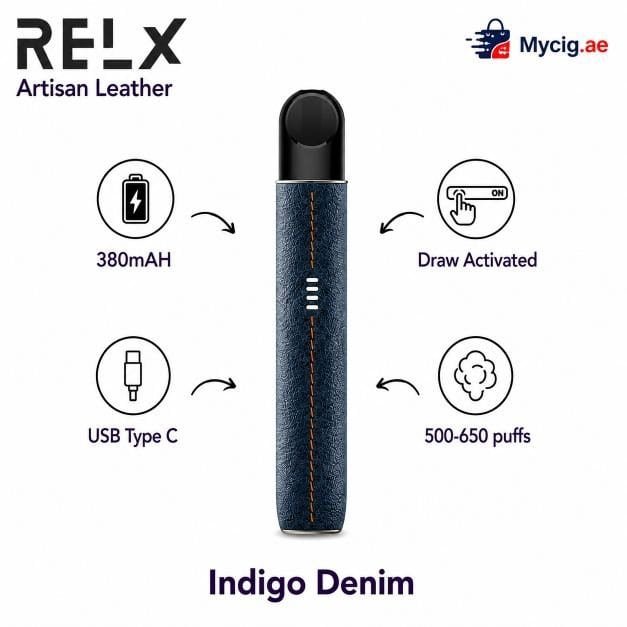 LedrindigoMycig.ae RELX ARTISAN LEATHER Indigo Denim In Dubai UAE - Image 1