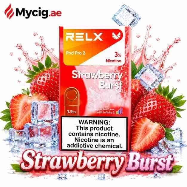 StrawberrybrustMycig.ae Relx Strawberry Burst Pod pro 2 in Dubai UAE - Image 1