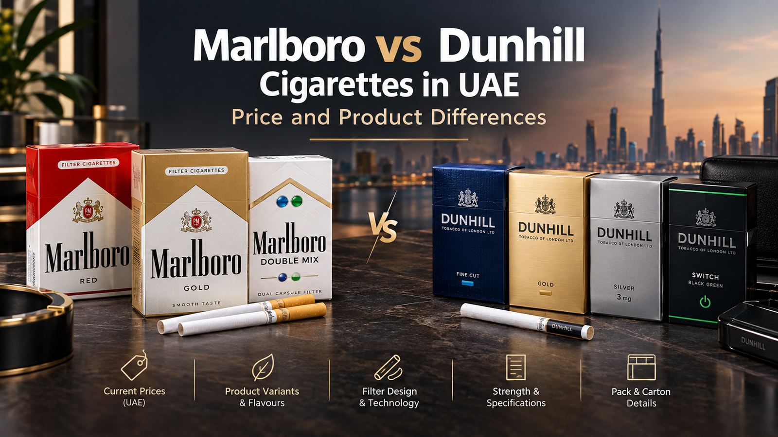 Marlboro vs Dunhill Cigarettes in UAE: Price and Product Differences
